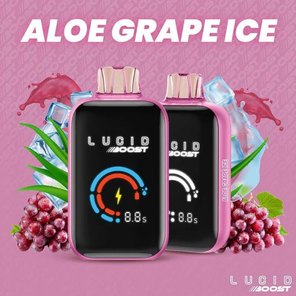 Best Deal Lucid Boost 20,123 Puffs Disposable Vape 18mL 5 Pack - Aloe Grape Ice