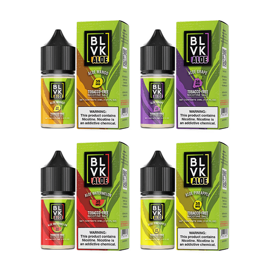 BLVK ALOE TFN Salt 30mL Aloe Mango Aloe Grape Aloe Watermelon Aloe Pineapple