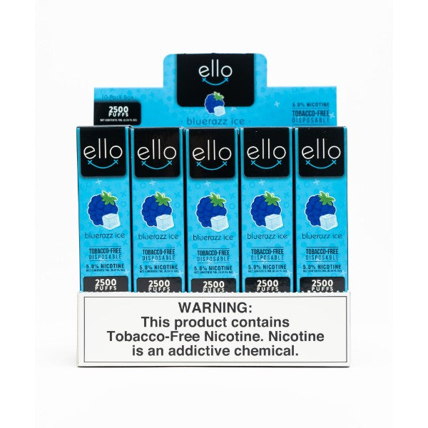 Best Deal BLVK Ello 2500 Puffs TFN Disposable Vape 7mL 10 Pack - Blue Razz ice