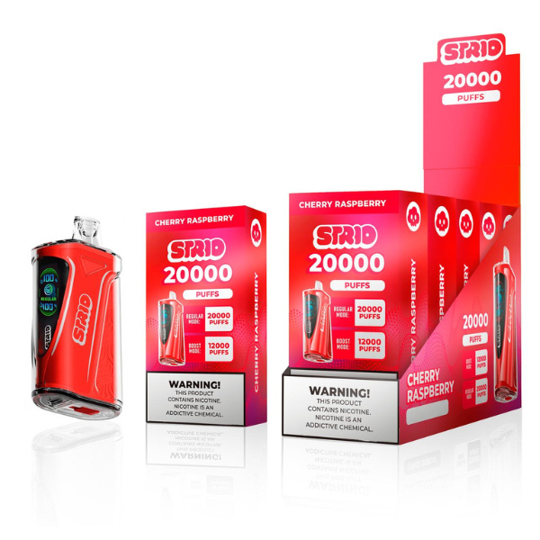 Best Deal STRIO 20000 Puffs Rechargeable Disposable Vape 24mL - Cherry Raspberry 