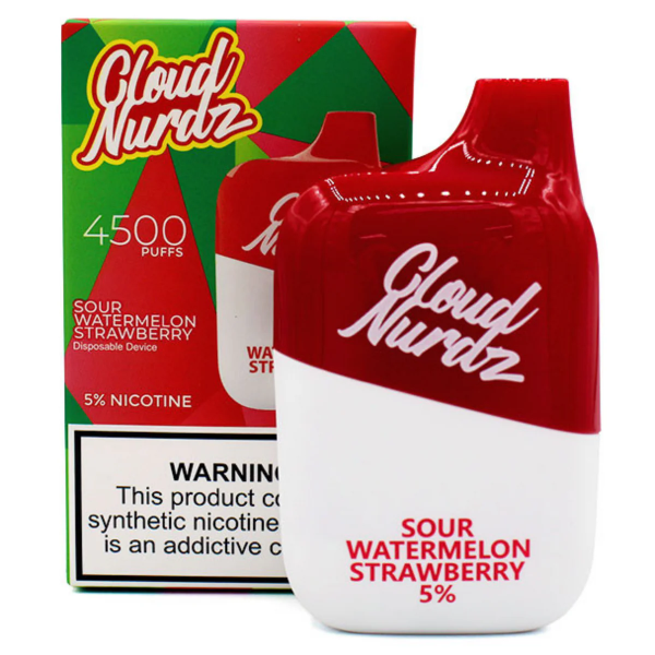 Best Deal Cloud Nurdz 4500 Puffs Disposable Vape 12mL Sour Watermelon Strawberry