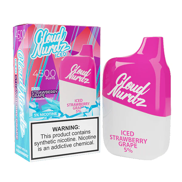 Best Deal Cloud Nurdz 4500 Puffs Disposable Vape 12mL Starwberry Grape Iced