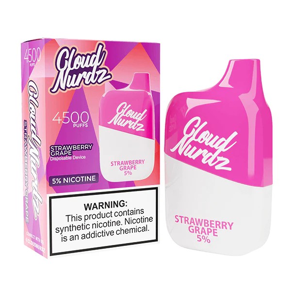 Best Deal Cloud Nurdz 4500 Puffs Disposable Vape 12mL Strawberry Grape