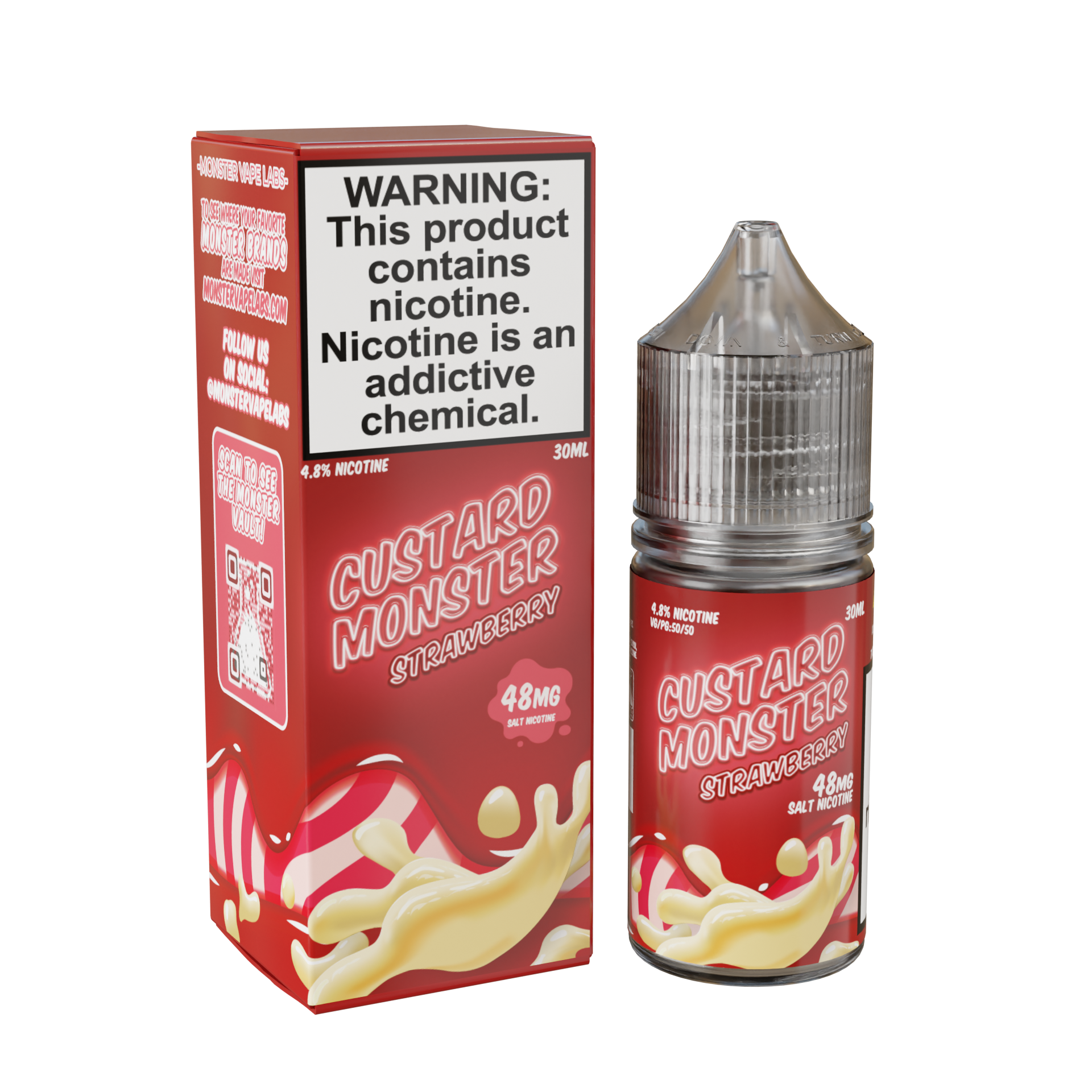 Best Deal Custard Monster Salt 30mL Vape Juice  - Strawberry