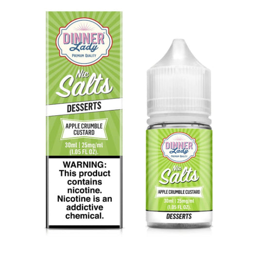 Dinner Lady Desserts Nic Salt 30mL E-Juice Apple Crumble Custard