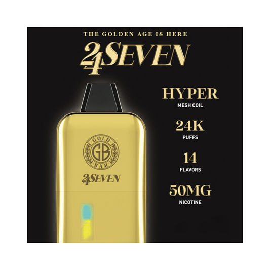 Gold Bar 24Seven 24000 Puff Disposable Vape 20mL Best Deal