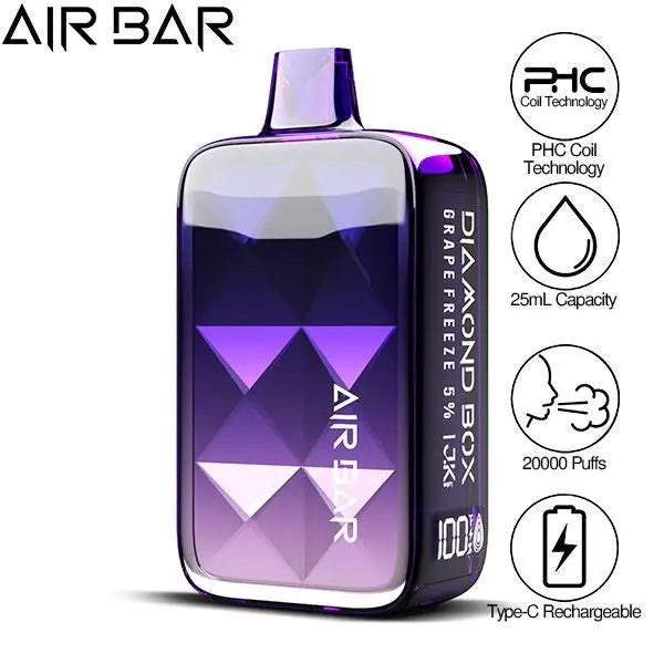 Air Bar Diamond Box 20000 Puffs Rechargeable Vape 25ml