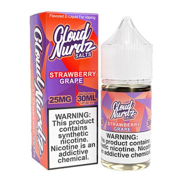 Cloud Nurdz Salts Vape Juice 30mL Best Flavor Grape Strawberry