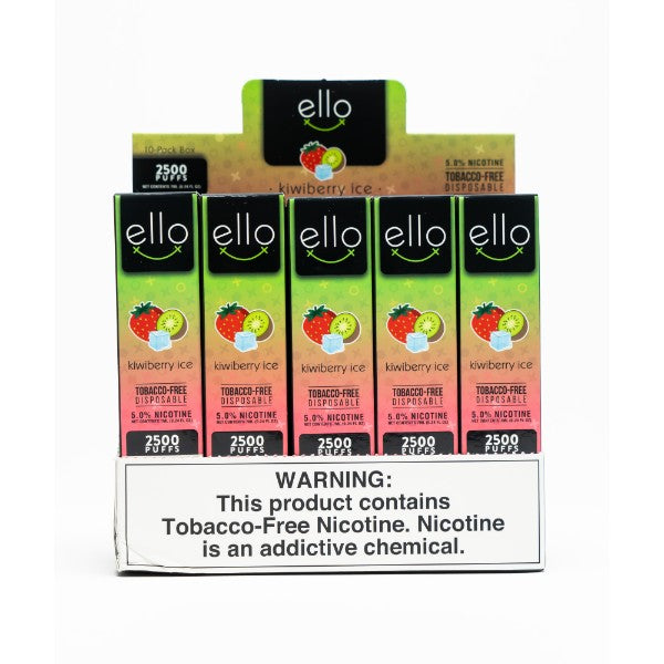 Best Deal BLVK Ello 2500 Puffs TFN Disposable Vape 7mL 10 Pack - KiwiBerry ice