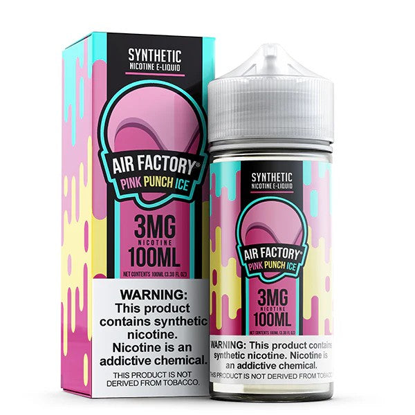 Air Factory Tobacco Free Nicotine 100mL Vape Juice Best Flavor Pink Punch ice