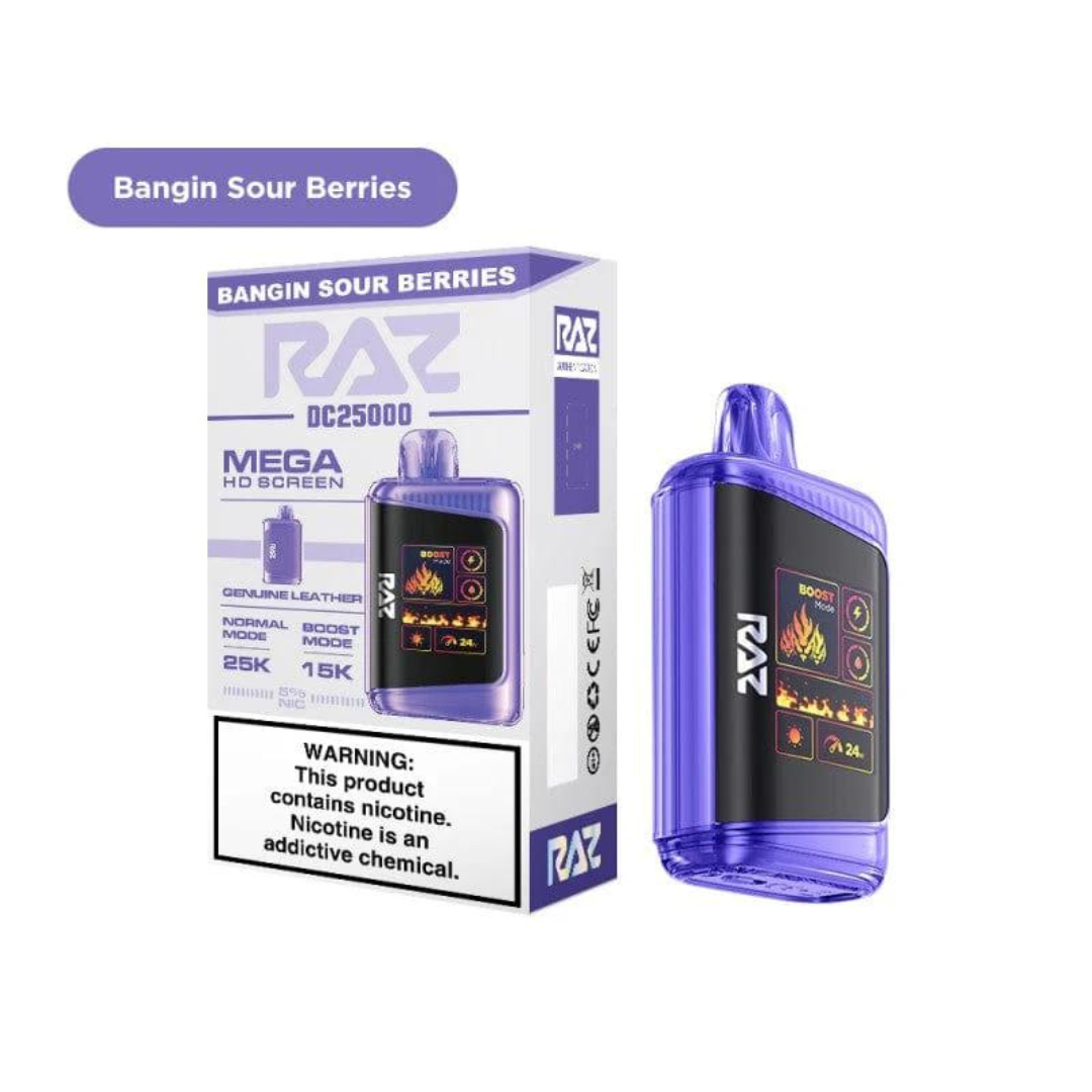 Best Deal RAZ DC25K 25,000 Puffs Rechargeable Vape 16mL Bangin Sour Berries