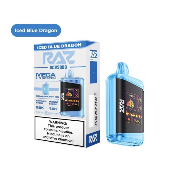 Best Deal RAZ DC25K 25,000 Puffs Rechargeable Vape 16mL Iced Blue Dragon