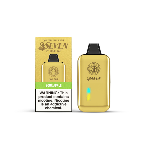 Gold Bar 24Seven 24000 Puff Disposable Vape 20mL - Sour Apple