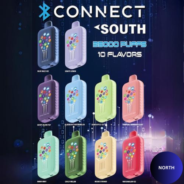 Best Deal North South Connect 35K Puffs Phone Disposable Vape 18mL 5 Pack 