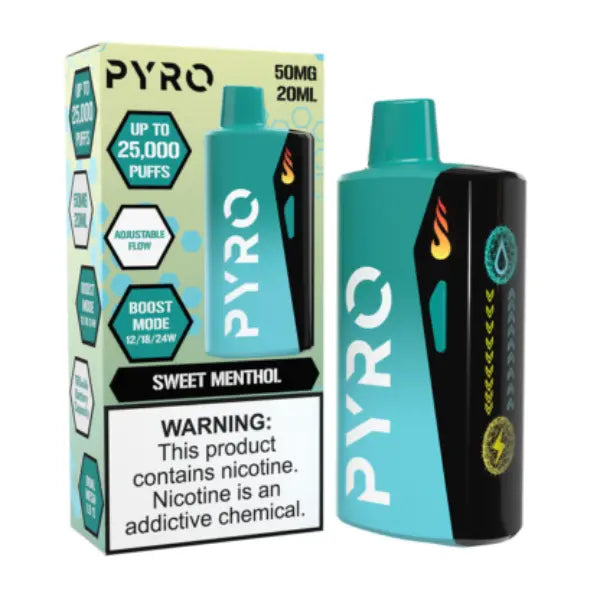 Best Deal Pyro Boost 25000 Puffs Disposable Vape 20mL - Sweet Menthol