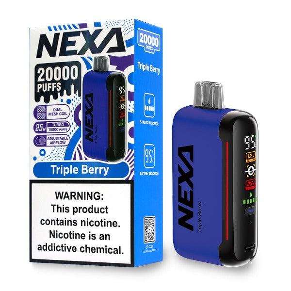 Best Deal NEXA N20000 Rechargeable Disposable 20mL Triple Berry