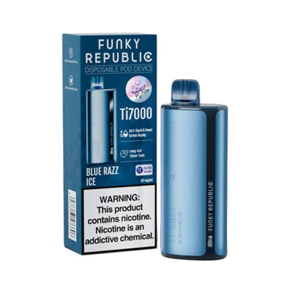 Best Deal Funky Republic Ti7000 Recharge Vape 12.8mL Blue Razz Ice