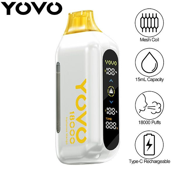 Yovo Ultra 18000 Puffs Disposable Best Flavor Alphonso Mango