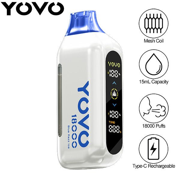 Yovo Ultra 18000 Puffs Disposable Best Flavor Blue Razz Ice