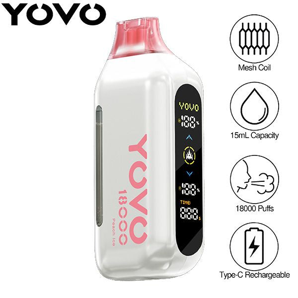 Yovo Ultra 18000 Puffs Disposable Best Flavor Peach Ice