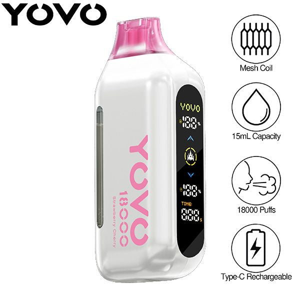 Yovo Ultra 18000 Puffs Disposable Best Flavor Strawberry Cherry