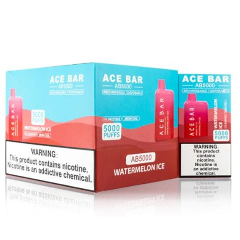 Ace Bar AB 5000 6000 Puffs Disposable Vape 10-Pack Best Flavors Watermelon Ice