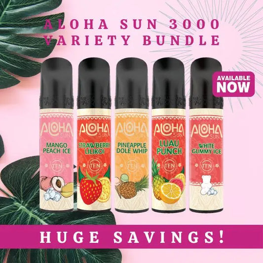 Best Deal Aloha Sun 3000 Puffs 5% Disposable Variety Bundle