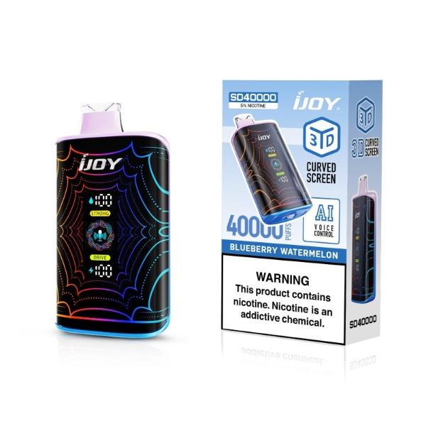 iJoy SD40000 40K Puffs AI Voice Control Disposable Best Flavor Blueberry Watermelon