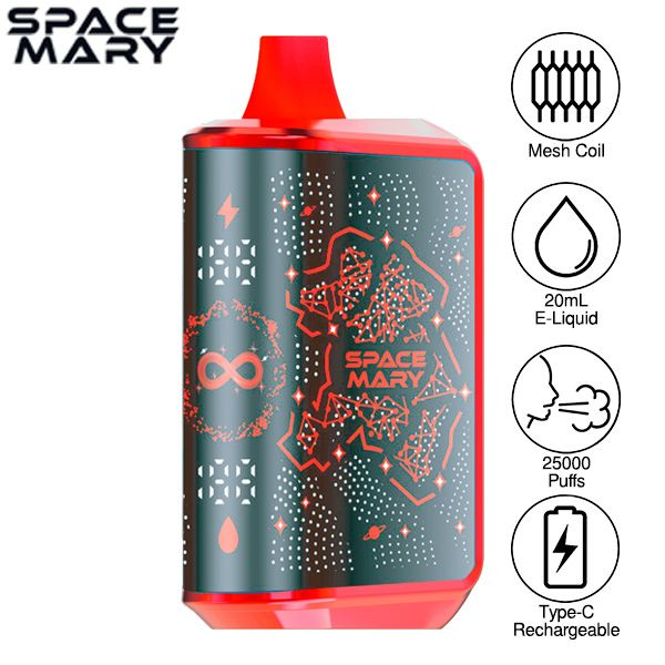 Best Deal Space Mary MA25000 Disposable Vape 20mL 5 Pack - Cherry Lemon