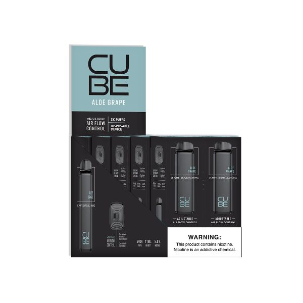 Best Deal VaporTech Cube Disposable 10-Pack Aloe Grape