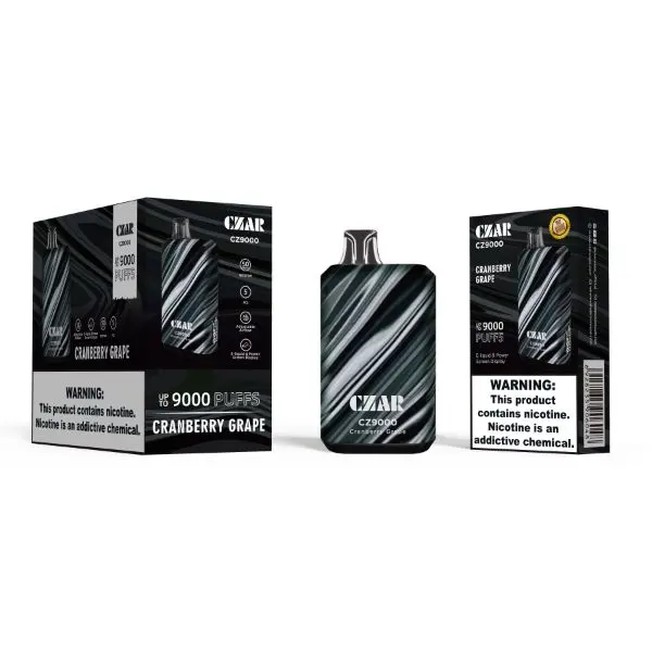 Best Deal Czar CZ9000 9000 Puffs Disposable Vape 17mL 5 Pack Cranberry Grape