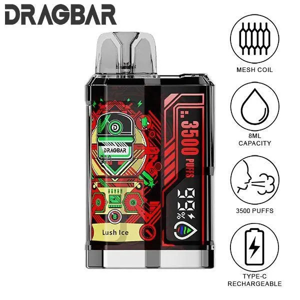 Best Deal Zovoo DragBar B3500 Puffs Disposable Vape 8mL Lush Ice