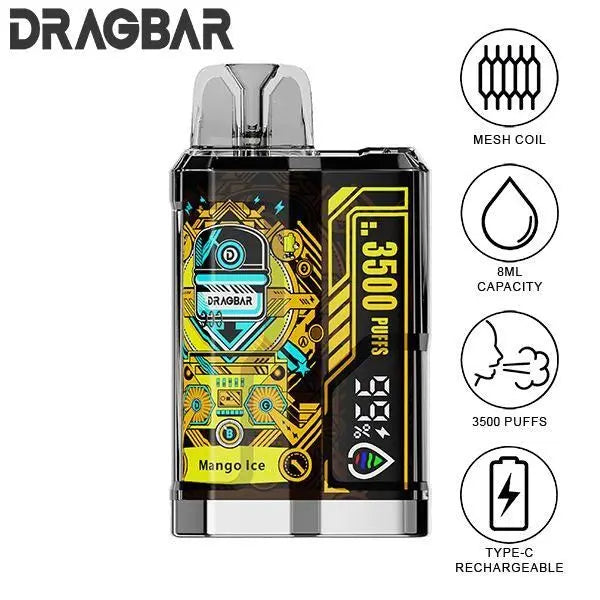 Best Deal Zovoo DragBar B3500 Puffs Disposable Vape 8mL Mango Ice