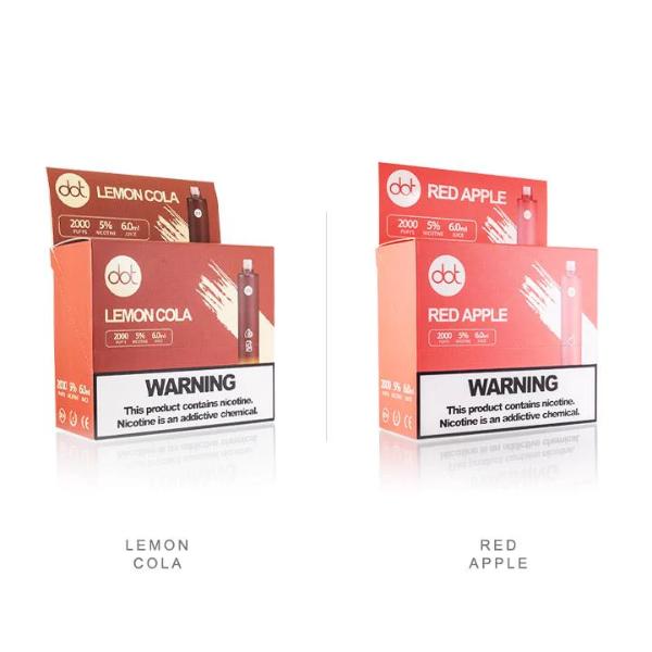 Dotmod dot 2000 Puffs Disposable 10 Pack Best Flavors Lemon Cola Red Apple