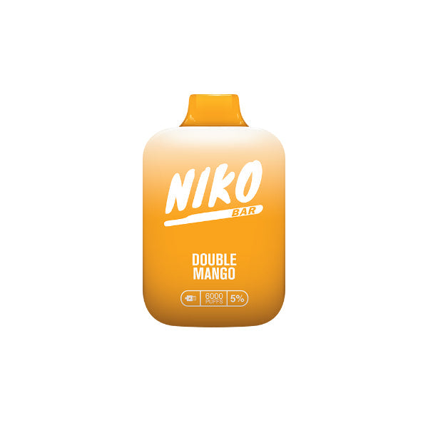 Niko Bar 6000 Puffs Rechargeable Vape Disposable 13mL Best Flavor Double Mango