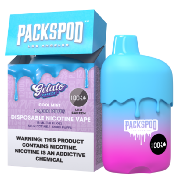 Best Deal Packspod 12,000 Puffs Disposable Vape 5% 18mL Gelato Freeze