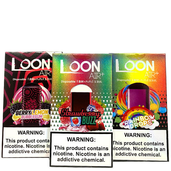 LOON Air Plus Disposable Vape 3.5mL Best Flavors Berry Lemon Bubblegum Strawberry Buzz Rainbow Drops