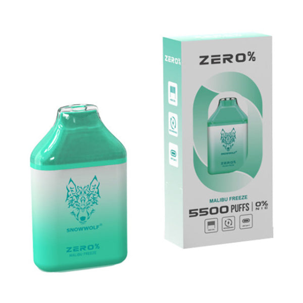 Snowwolf Zero 5500 Puffs 10-Pack Disposable Vape 14mL Best Flavor Malibu Freeze