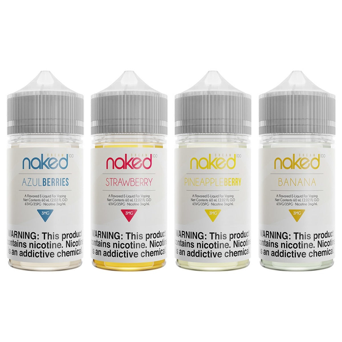 Naked 100 60mL Vape Juice Best Flavors Azul Berries Strawberry Pineapple Berry Banana