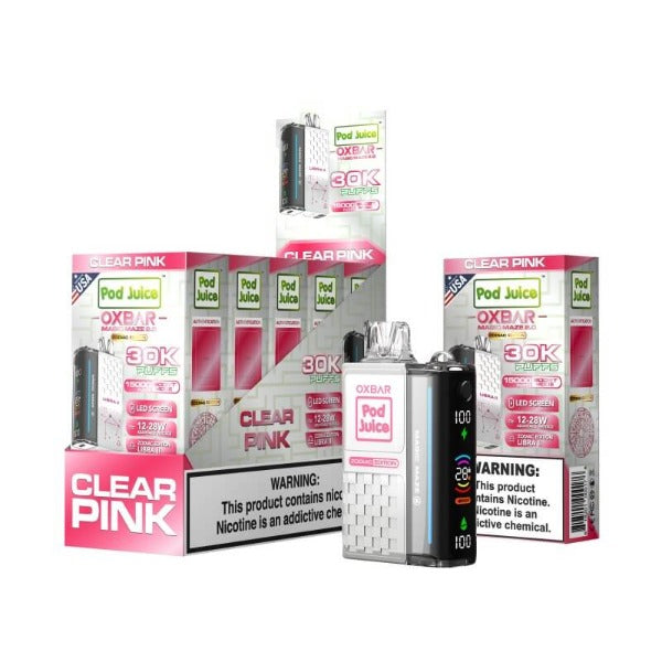 Best Deal OXBAR x Pod Juice Magic Maze 2.0 30k Puffs Rechargeable Disposable 13mL Clear Pink (Libra)