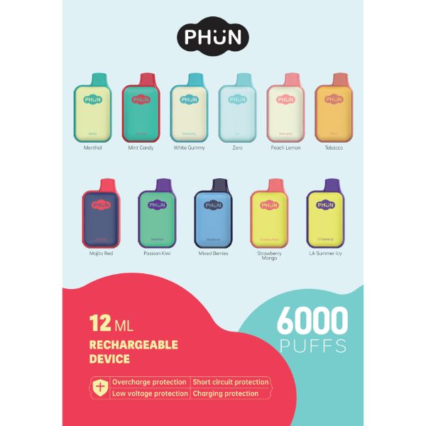 Phun Box 6000 Puffs Disposable Vapes Best Prices For Variety Of Flavors