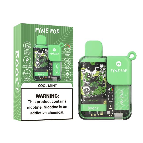 Best Deals Pyne Pod 8500 Puffs Rechargeable Disposable Vape 10mL Best Flavor Cool Mint