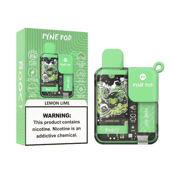 Best Deals Pyne Pod 8500 Puffs Rechargeable Disposable Vape 10mL Best Flavor Lemon Lime