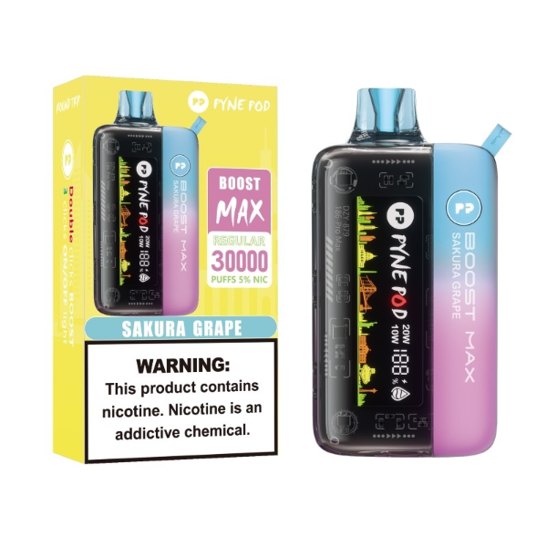 Best Deal Pyne Pod Boost Pro Max 30,000 Puffs Disposable Vape 24mL - Sakura Grape