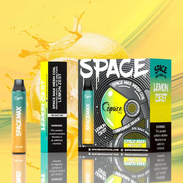 Best Deal Space Max 4500 Puffs Mesh Disposable Vape 10-Pack 13mL Lemon Zest