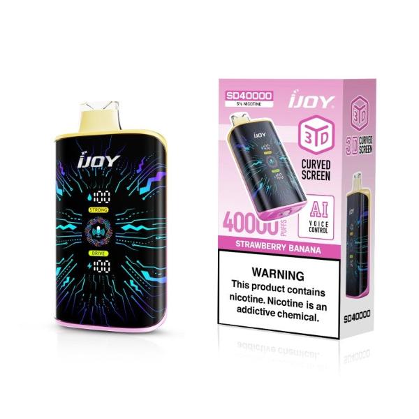 iJoy SD40000 40K Puffs AI Voice Control Disposable Best Flavor Strawberry Banana