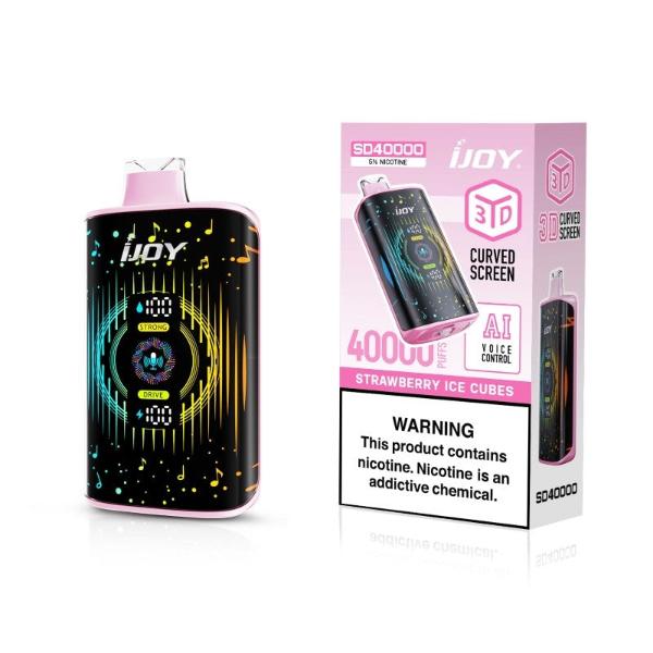 iJoy SD40000 40K Puffs AI Voice Control Disposable Best Flavor Strawberry Ice Cubes