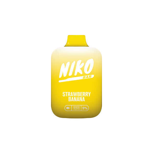 Niko Bar 6000 Puffs Rechargeable Vape Disposable 13mL Best Flavor Strawberry Banana