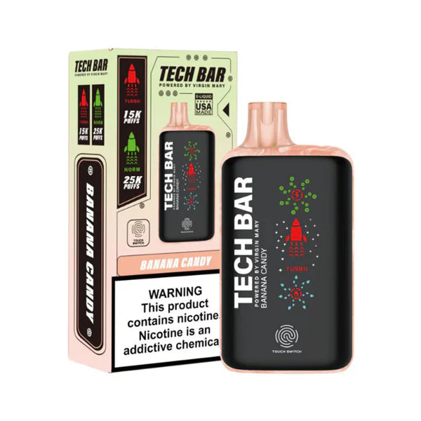 Tech Bar 25000 Puffs Disposable Best Flavor Banana Candy