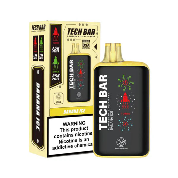 Tech Bar 25000 Puffs Disposable Best Flavor Banana Ice